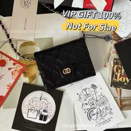 跨境VIPGIFT100%菱格真皮迷你腰包斜挎鱼子酱翻盖链条单肩包钱