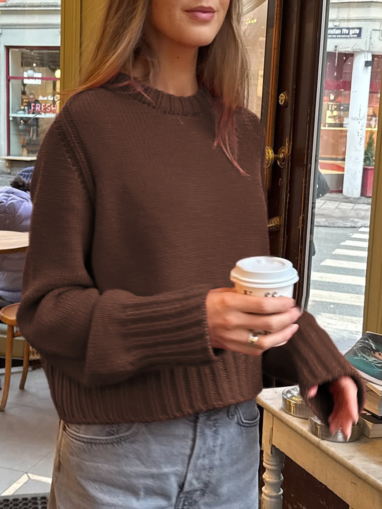Kaikuo transfronterizo suéter de lana de color sólido de Europa y Estados Unidos básico de ropa de mujer otoño y invierno 2025 estación independiente de Amazon