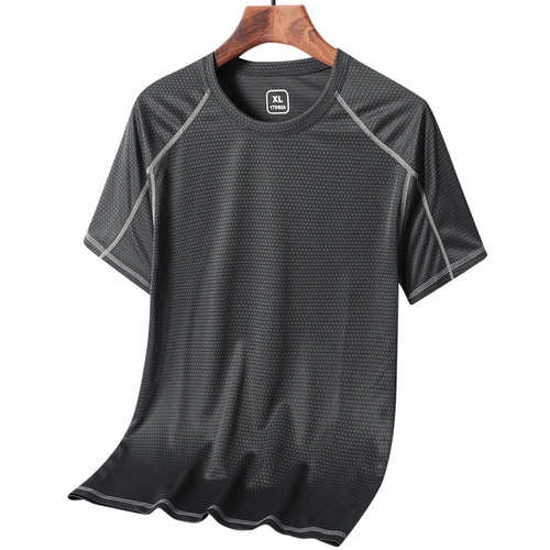 Shengtianlong quick-drying short-sleeved men's printed work clothes women's couple sweatshirt running round neck sports t