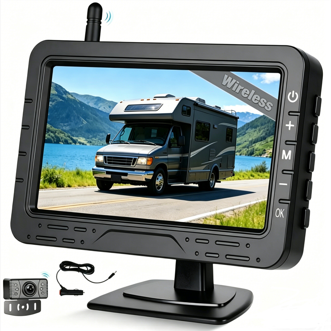 4.3inch Digital Wireless Monitor Truck Caravan Monitoring, Vehicle Monitor Security Monitoring Riding Monitoring