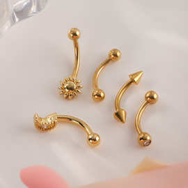 新款组合铜眉钉耳骨钉欧美流行穿刺饰品厂家直亚马逊速卖通跨境