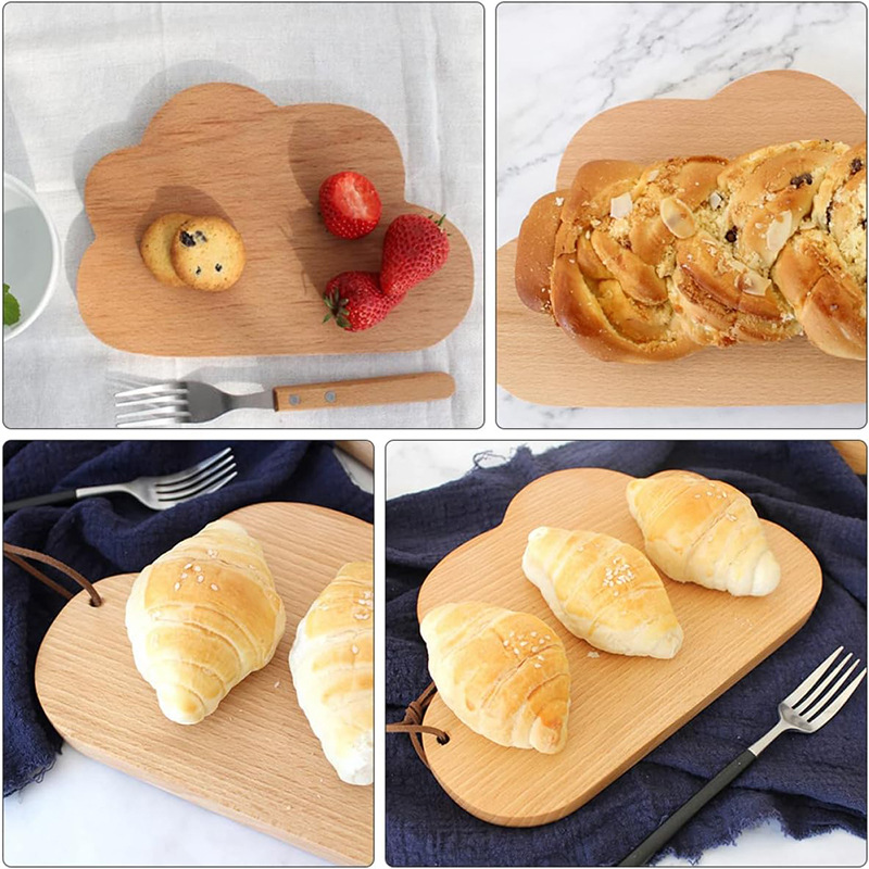 Tabla de cortar de madera tabla de corte de forma especial creativa nube suplemento de alimentos para bebés Placa de merienda Placa de desayuno