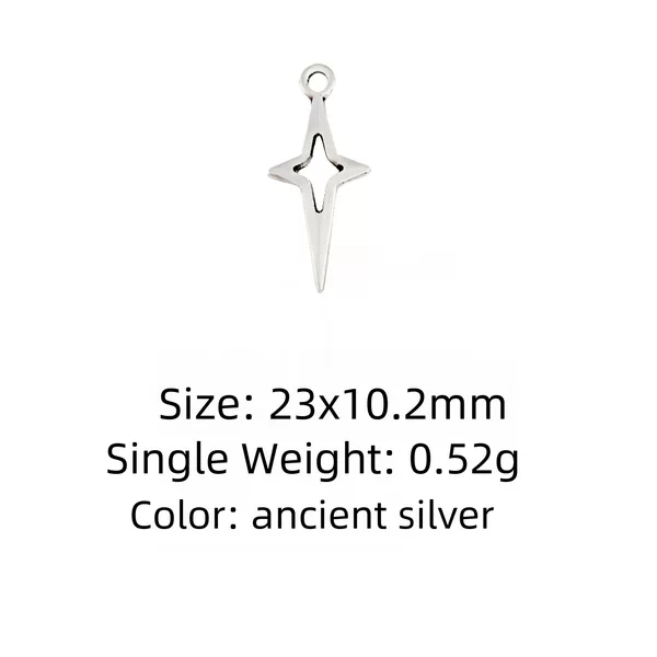AliExpress Cross-border Hot Sale Vintage Cross Star Star Alloy Jewelry Accessories DIY Earrings Necklace Pendant