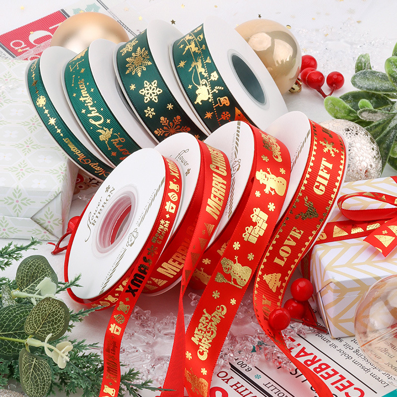 圣诞主题装饰织带圣诞树装扮丝带节日礼物盒绑带节庆布置彩带系带