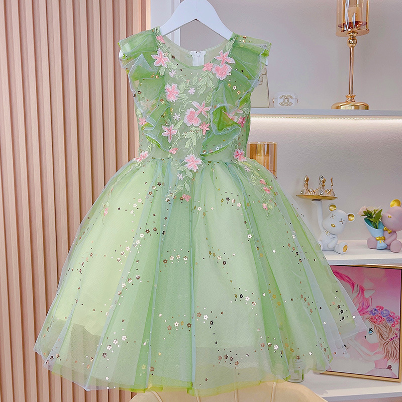 Girls Princess Dress Fluffy Gauze Summer Dress Girls Summer Dress 2025 New Kidsren's Dress Style Dress Skirt