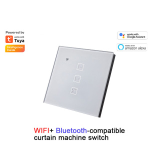 Tuya Smart Us/Eu Wifi+Bluetooth Mobile Phone Remote Touch Voice Control Electric Curtain Machine Switch