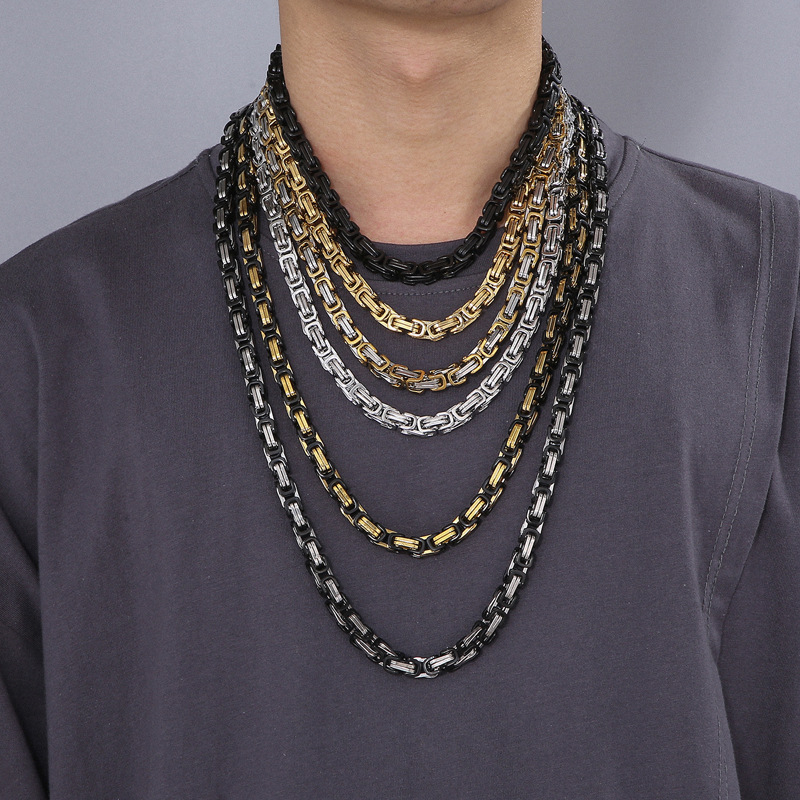 personalized hip hop stainless steel domineering emperor chain men's bracelets in various specifications_voghion.com