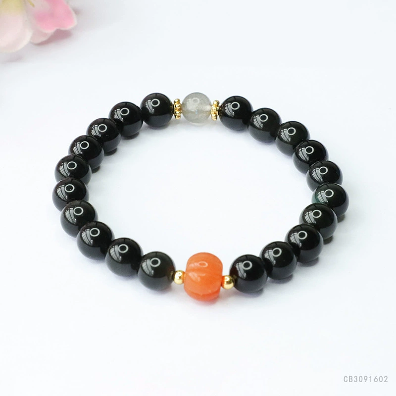 Rainbow Eye Obsidian Bracelet Cat Eye Crystal Gold Wire Jade Bracelet Factory Wholesale CB3091602
