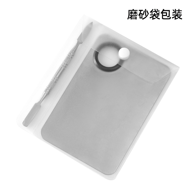 Paleta de maquillaje de acero inoxidable, paleta de maquillaje, base de maquillaje líquida, lápiz labial líquido con barra mezcladora de colores, paleta de maquillador