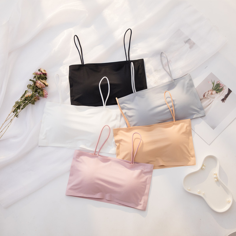Summer Traceless Underwear Women's Breathable Fashion Sling All-match with Chest Pad Beautiful Back Thin Shoulder Sling Sleeping Chest Wrapping Tube Top Summer Traceless Underwear Women's Breathable Fashion Sling All-match with Chest Pad Beautiful Back Thin Shoulder Sling Sleeping Chest Wrapping Tube Top