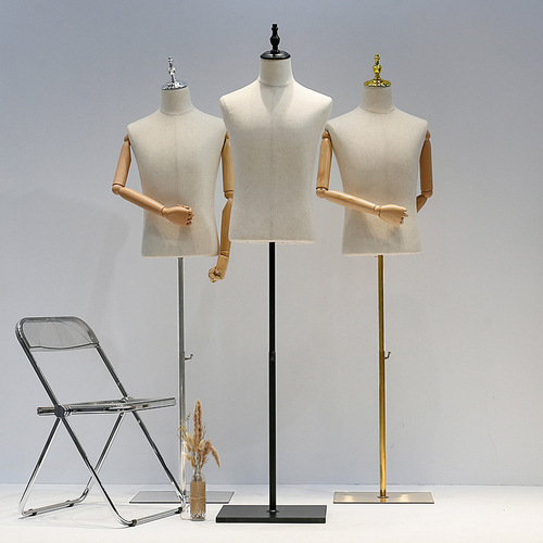 Men's clothing store mannequins half-body full-body dummy mannequins suits display rack window hangers metal racks