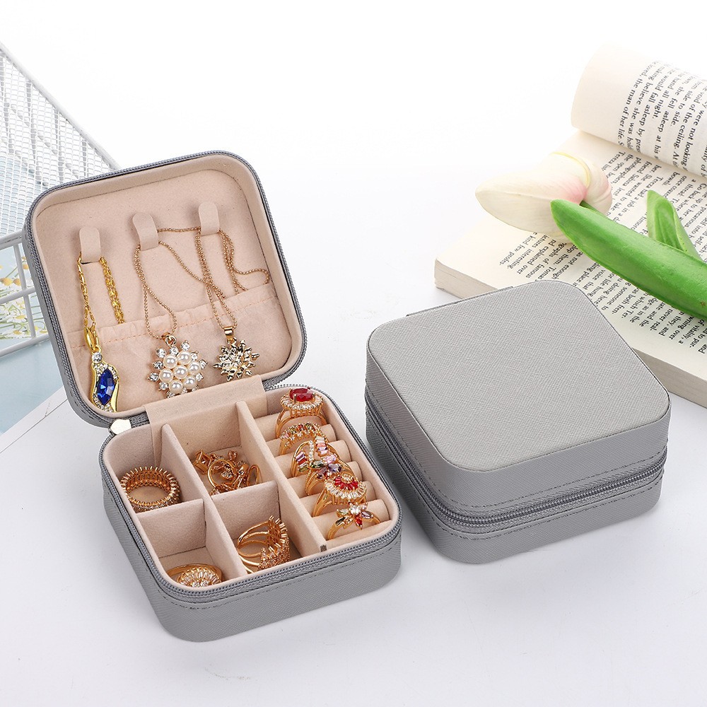Joyería portátil transfronteriza caja de almacenamiento exquisita caja de joyería alta costura collar anillo caja de joyería de viaje