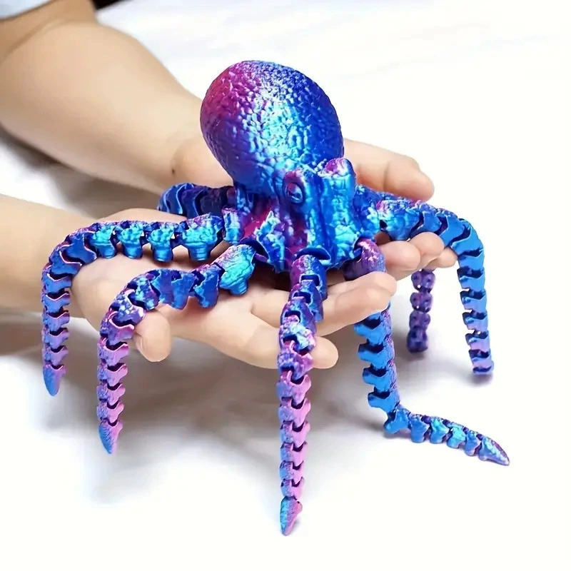 Печать, передвижной аквариум, украшения, минифигура, игрушка, 3D, осьминог