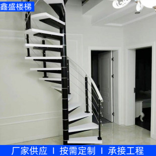 Rotating stairs manufacturers wholesale rotating steel and wood stairs indoor villa home decoration self-built loft rotating stairs
