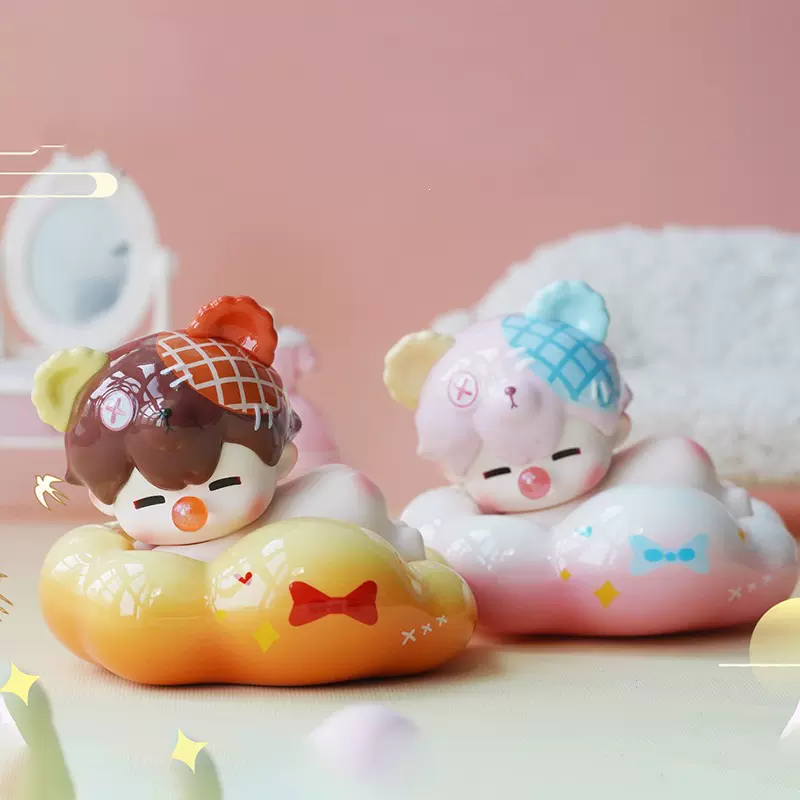 新品PVC屁嘟嘟三代云朵趴趴萌兽盲盒可爱卡通小手办公仔摆件装饰