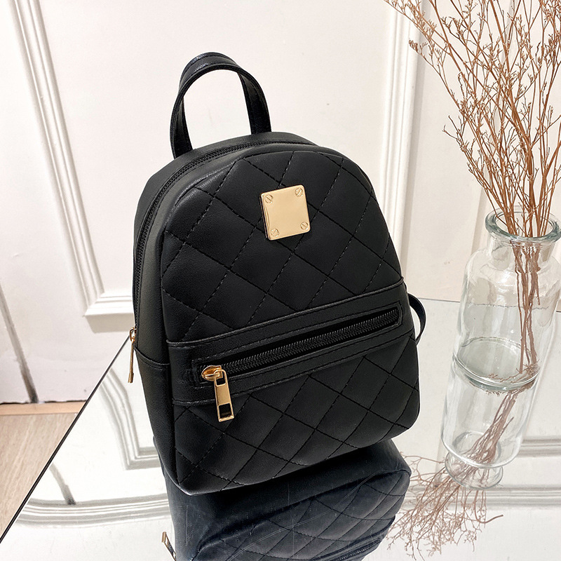 2024 bordado mochila damas bolsas de nicho diseño rombo mochila de hombro mochila al por mayor