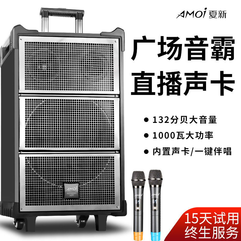 Xiaxin Outdoor Trolley Speaker Karaoke Live Broadcast Square Dance Bluetooth Speaker Music High-Quality Bass Stereo