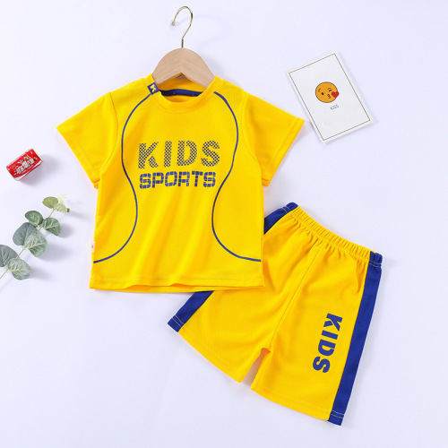 Children's short-sleeved sportswear suits, boys' sportswear, girls' quick-drying breathable shorts, middle and older children's clothing wholesale