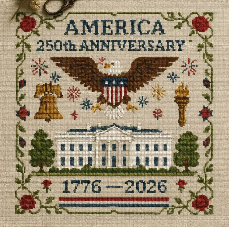 250th Anniversary of America Cross Stitch Kit 美国周年十字绣|undefined