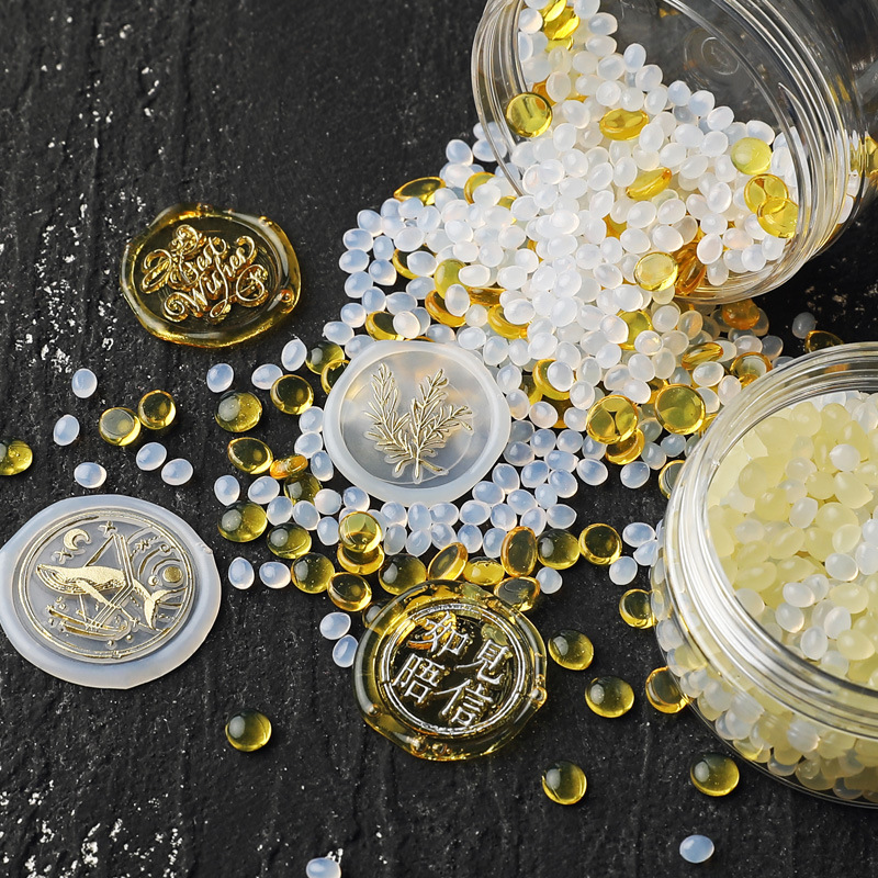 透明蠟粒鮫人淚火漆蠟火漆印章手賬裝飾禮物封印信封請柬密封蠟