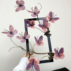小紅の本の爆発の枯れ枝の蝶のシミュレーションの花の件の客間のデスクトップの軽くて豪華な装飾品のdiyフォトフレームの蝶の置物