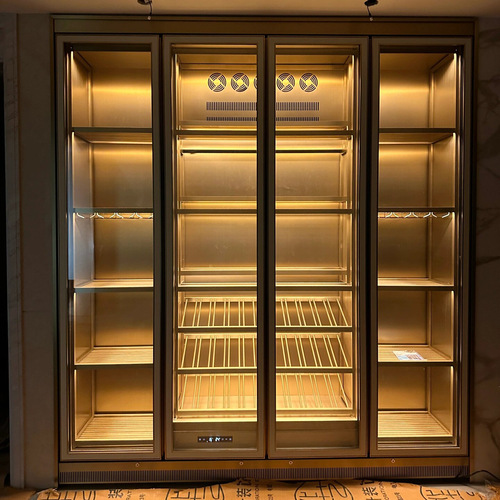 Winery wine cellar metal steel plate display cabinet glass white wine cigar cabinet built-in stainless steel constant temperature and humidity red wine cabinet