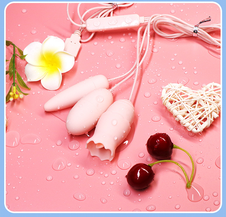 Vibrating Egg Set for Women, ABS Body, USB Electric Control, Pink — detail image 16