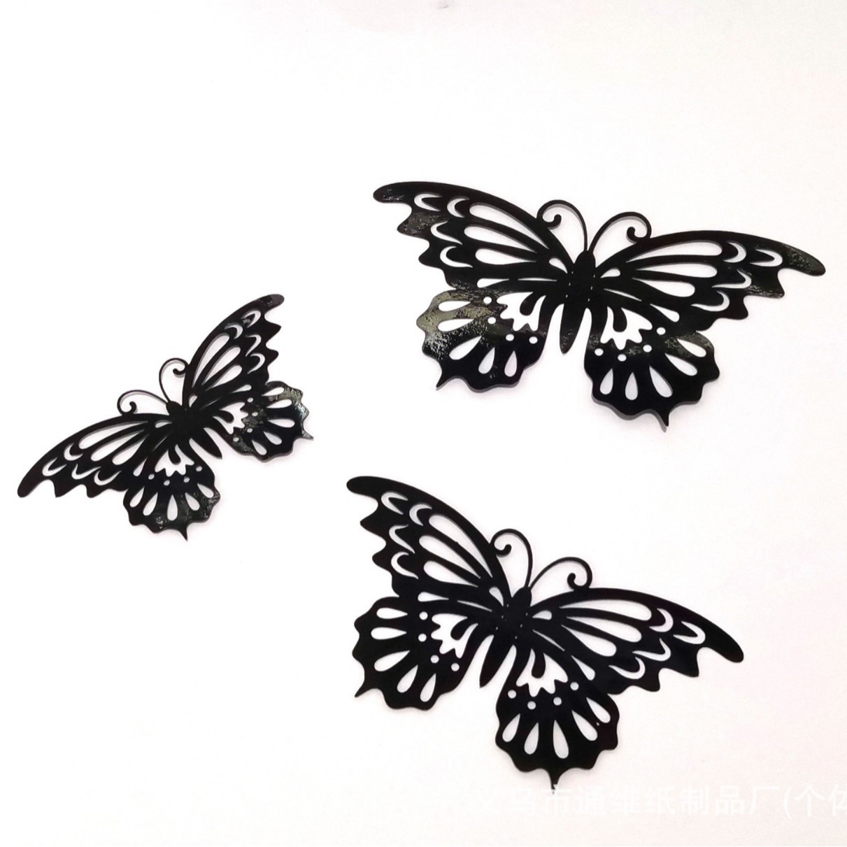 12 pegatinas doradas de mariposas huecas para pared, pegatinas de mariposas para decoración de paredes del hogar, pegatinas creativas de mariposas.