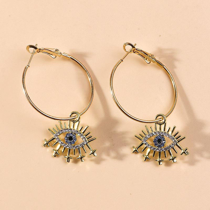 Fashion OL Devilu0027s Eye Metal Earrings Jewelry