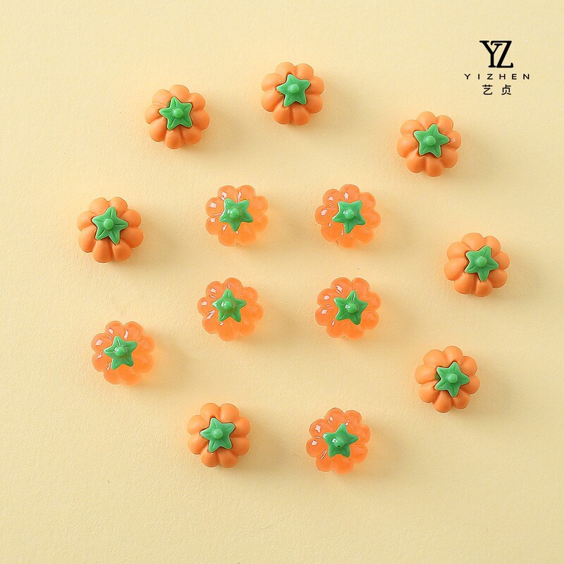 Mini three-dimensional small pumpkin diy accessories handmade homemade case earrings nail patch material resin accessories