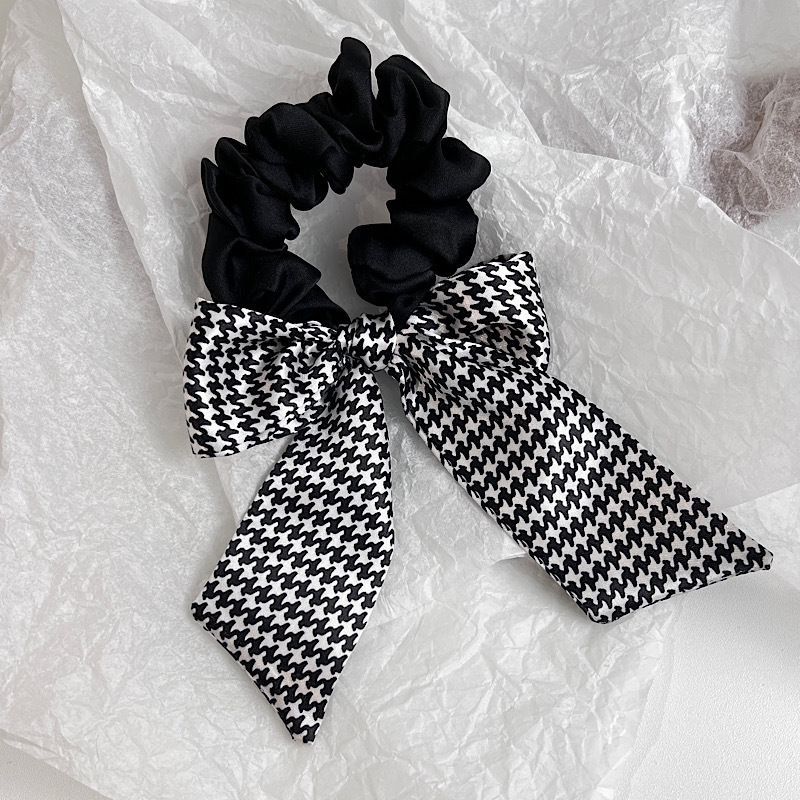 Simple Retro Houndstooth Bow Hair Ring  Hair Accessories display picture 2