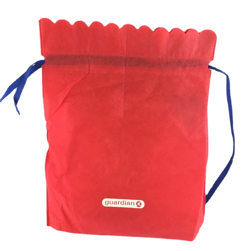 无纺布束绳袋厂可加印LOGO大容量礼品环保包装袋担绳后背包厂