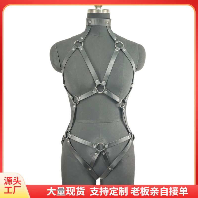 Cross-Border Hot-Selling Leather Bondage Straps, Sex Tops, Accessories, Gothic Punk Women's Body Decorations, Sex Toys Cross-Border Hot-Selling Leather Bondage Straps, Sex Tops, Accessories, Gothic Punk Women's Body Decorations, Sex Toys