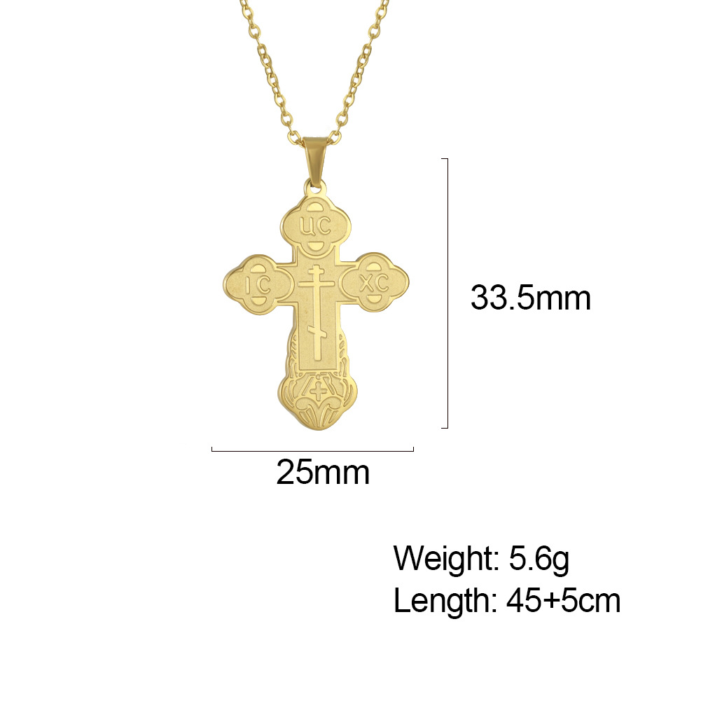 Retro Simple Style Cross Stainless Steel Plating Pendant Necklace display picture 9