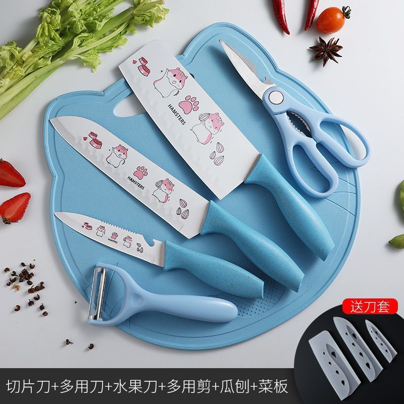 Cuchillo de cocina de doble cara cuchillo de corte de platos para bebés herramientas de alimentos auxiliares de cocina cuchillo de frutas dormitorio lindo cuchillo de impresión image 17
