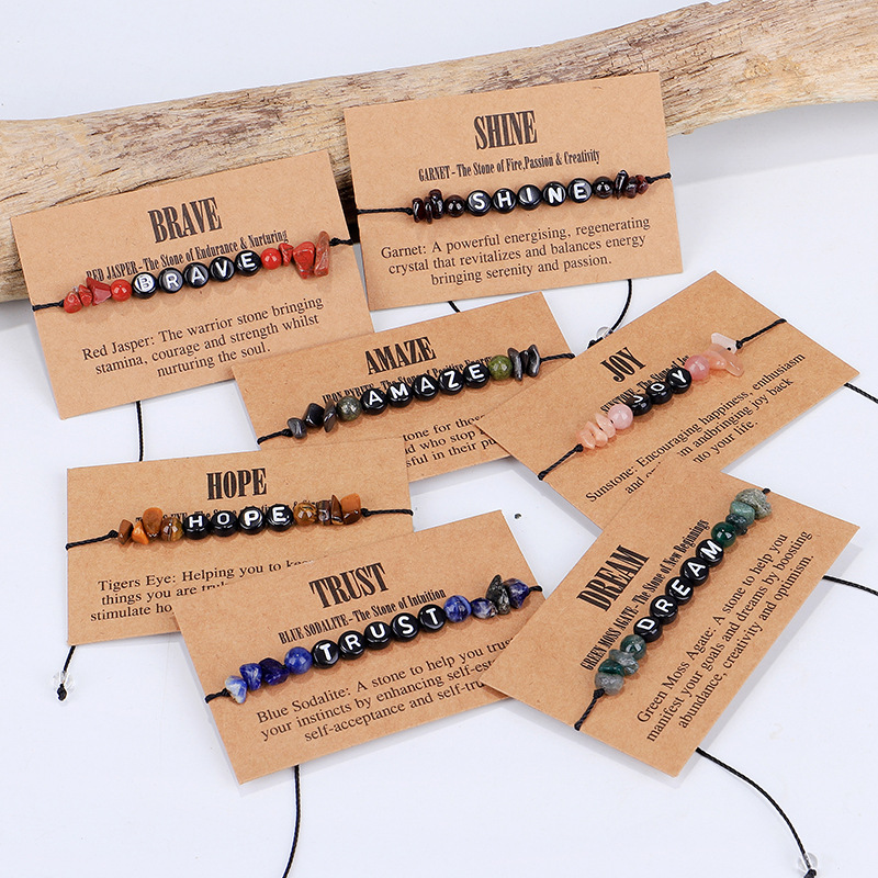 Fashion Letter Stone Braid Unisex Bracelets