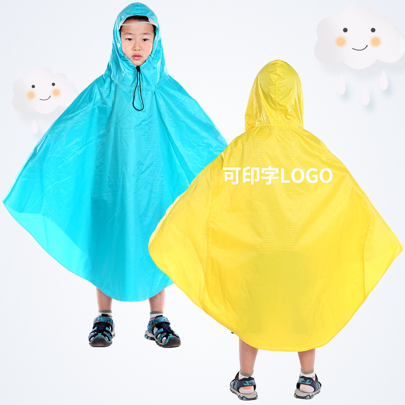 儿童雨衣可印字LOGO 幼儿园托管机构宣传  批发学生斗篷式雨披