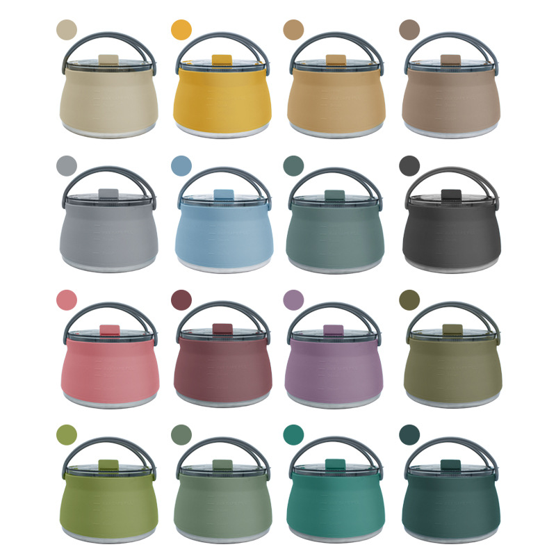 Portátil de silicona plegable hervidor auto-conducción viajes al aire libre camping hervidor plegable mini olla hirviendo