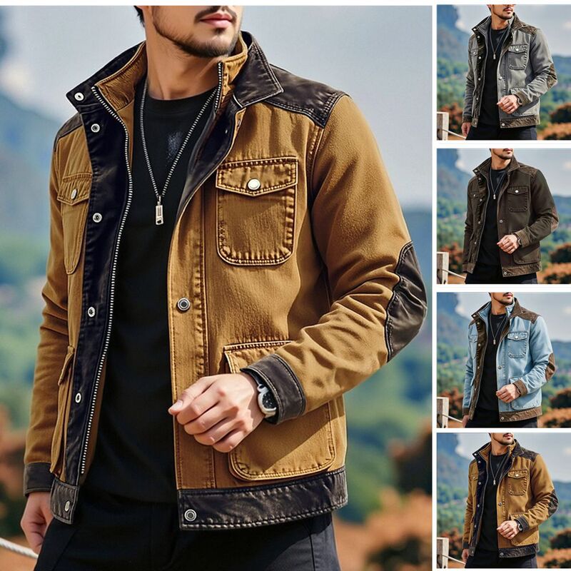 Amazon Multi-Pocket 2026 New Denim Men's Jacket Aliexpress Cardigan Coat Casual Style European Size in Stock Amazon Multi-Pocket 2026 New Denim Men's Jacket Aliexpress Cardigan Coat Casual Style European Size in Stock