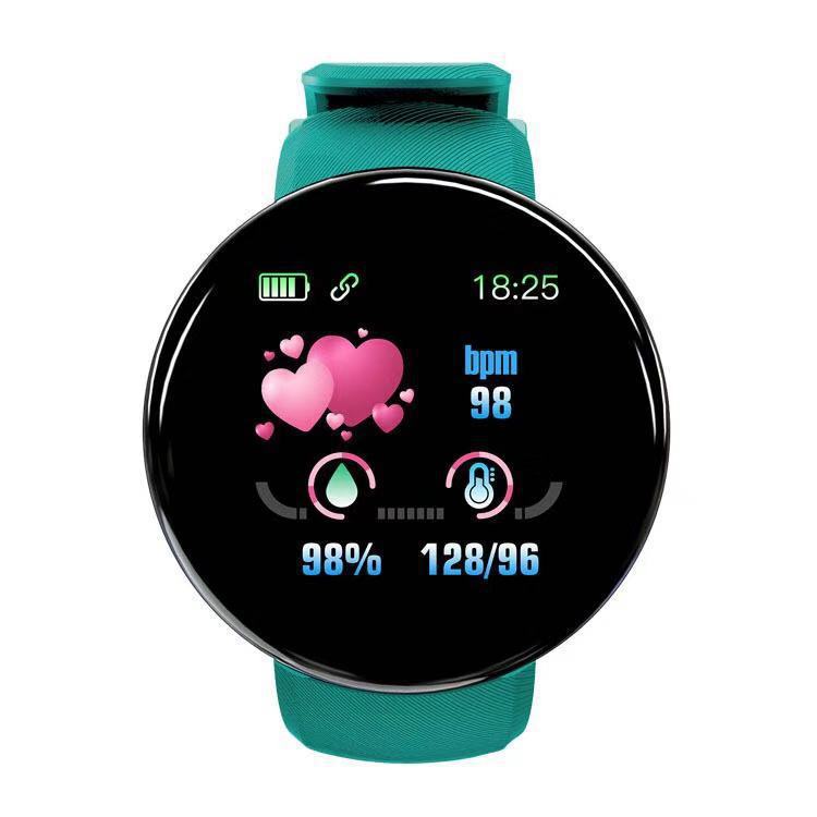 D18s reloj inteligente pantalla redonda 1.44 pantalla de color frecuencia cardíaca presión arterial monitoreo del sueño pedómetro movimiento d18 pulsera inteligente