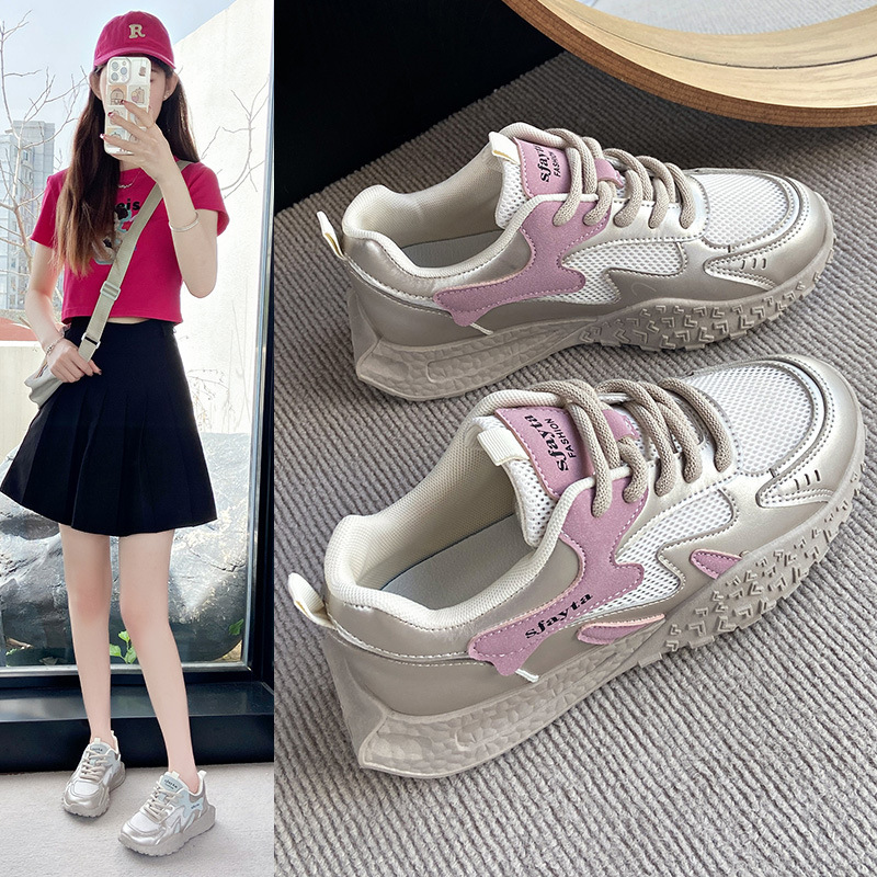 패션 캐주얼 편안한 경량 스포츠 포레스트 검프 신발 여성 2025 여름 새로운 메쉬 통기성 색상 일치 여성 신발