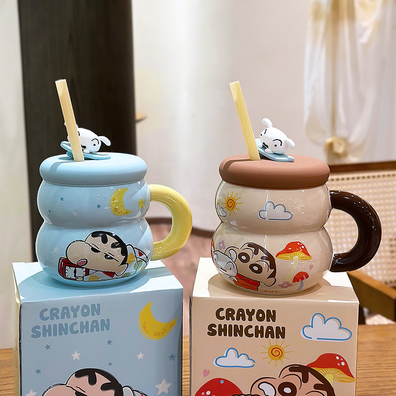 Taza de Café de Cerámica con Tapa y Sorbete Resistente a Altas Temperaturas para Oficina y Hogar