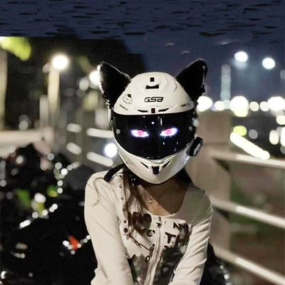 double-layer plush cat ears: Motosiklet dəbilqələri - free-size-black-cat-ears