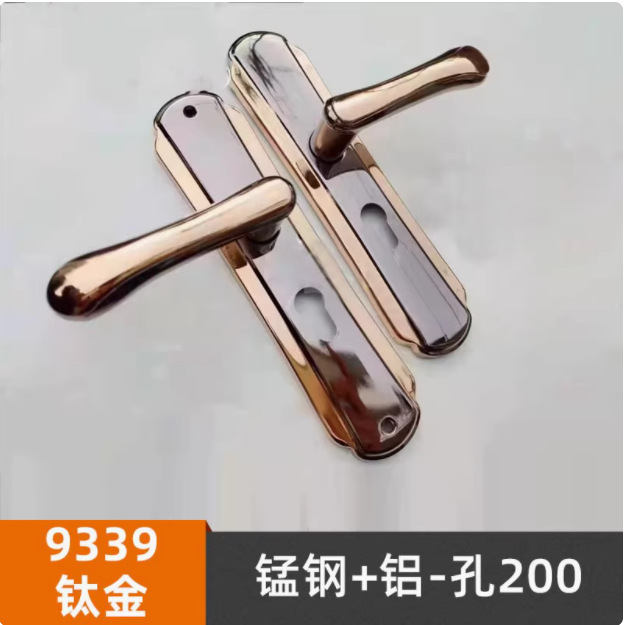 耐奢室内门锁家用静音实木门卧室房门锁钛金色机械门锁通用型锁具|undefined