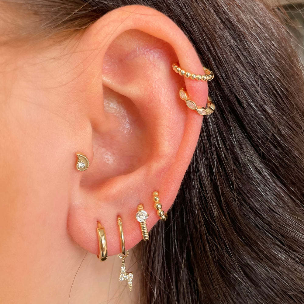 Cartilage earrings Classification 1 Piece Quantity 1 Piece Fashion Geometric Plating Inlay Copper Zircon Cartilage Earrings