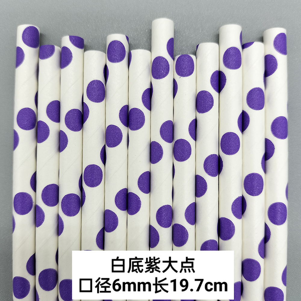 Combinación púrpura paja desechable biodegradable papel Kraft paja postre pastel bar fiesta decoración paja
