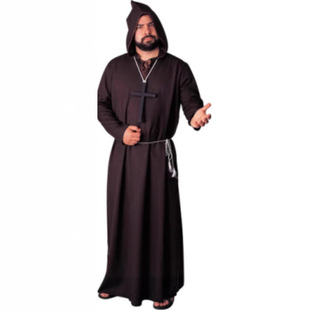 Halloween Cosplay Medieval Monk Costume Monk Robe Wizard Costume Priest Costume Cos Costume Stage Costume