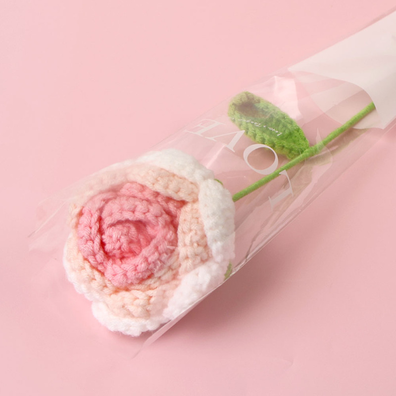 手工钩织仿真花束多彩毛线编织郁金香花枝创意装饰送女友闺蜜礼物|undefined