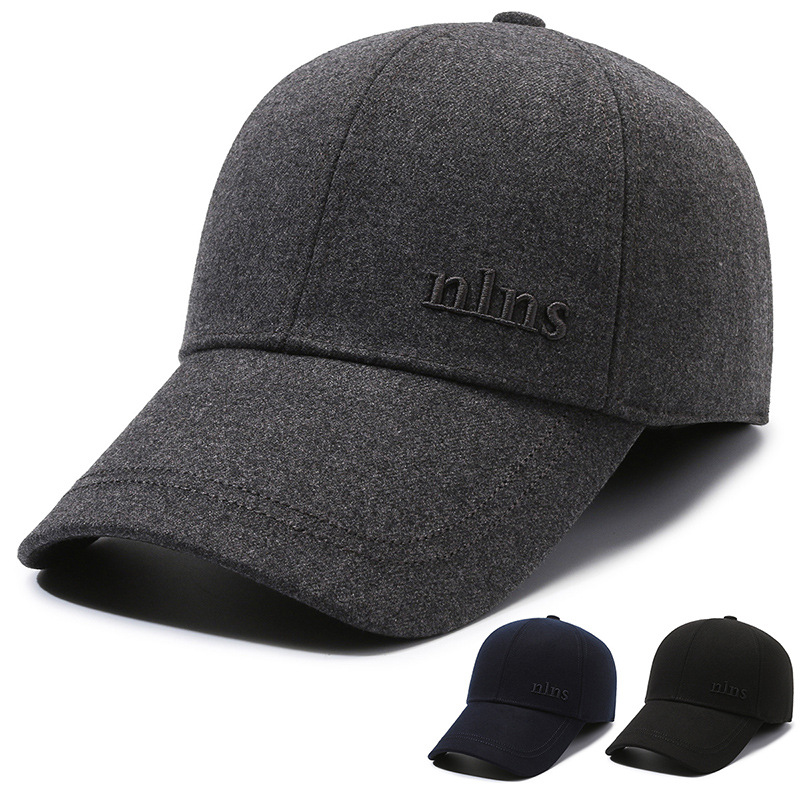 Autumn Winter New Thickened Baseball for Middle aged Elderly Men's Cotton Warm and Windproof Ear Protection Duck Tongue_voghion.com