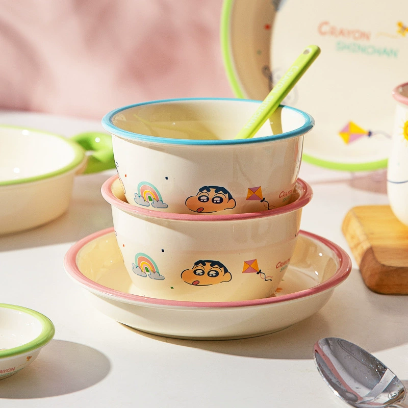 Cute ceramic crayons, children's tableware, dinner plate
